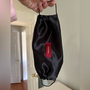 Mulberry Silk Upcycled Chanel Black Face Mask
